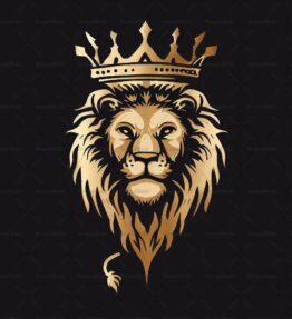 Majestätischer Löwe und Krone